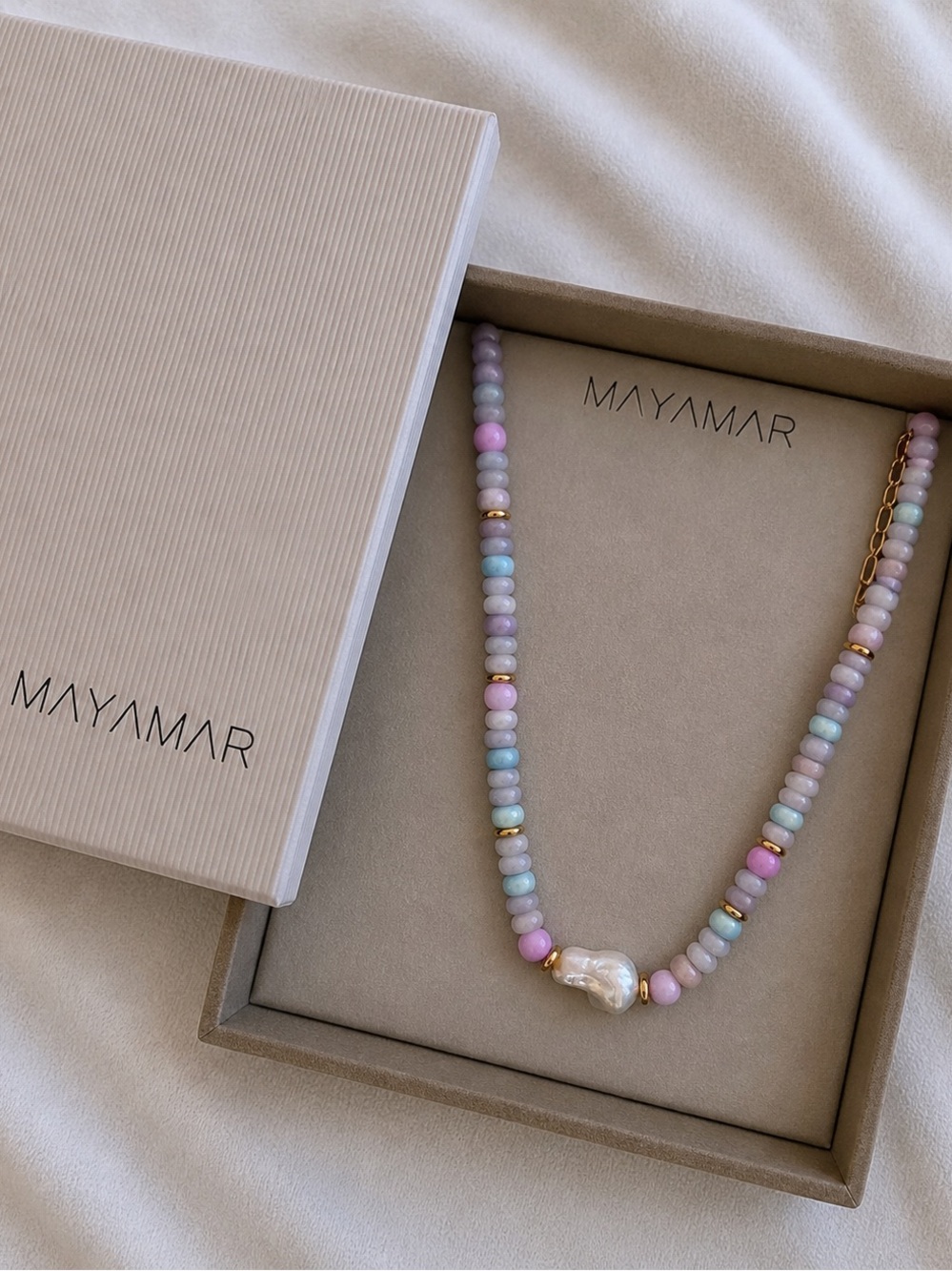 New MAYAMAR Purple Opal Beaded Baroque Pearl Necklace - Picture 3 of 8